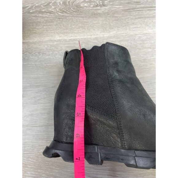 Sorel Joan of Arctic Wedge III Womens Boots Black Leather 7 Wedge Cold Shoes - Picture 7 of 11